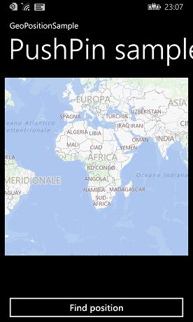 screen image PushPinSample